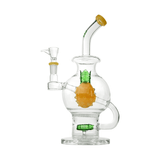 HEMPER Pineapple XL Glass Bong with a floating pineapple centerpiece, bent neck, yellow accents, and clear bowl