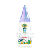 Bowl-facing view of the Trippy Gnome XL bong highlighting its flower-shaped bowl and illustrated pot base