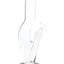 Black accent zig zag glass bong front view with curved clear body, glass bowl, and stable base