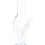 Blue accent zig zag glass bong with clear bent neck, removable downstem, and glass bowl