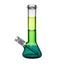 BigFun! Tricolor glass bong in Canopy with green neck, teal beaker base, clear bowl and angled downstem
