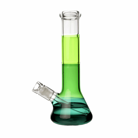Animated Canopy BigFun! glass bong view showing the green and teal tricolor body, beaker base and downstem