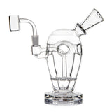 Clear MJ Arsenal Voyager dab rig profile showing Fab Egg chamber, angled mouthpiece and quartz banger