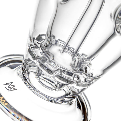 Close-up of Voyager dab rig disc percolator with rectangular diffusion slots inside the clear glass chamber