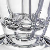 Voyager mini dab rig lower chamber close-up showing internal glass supports, disc perc and branded base