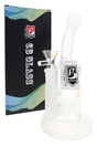 6B Glass frosted lotus bong with 14.5 mm glass bowl, curved neck, showerhead perc and branded box