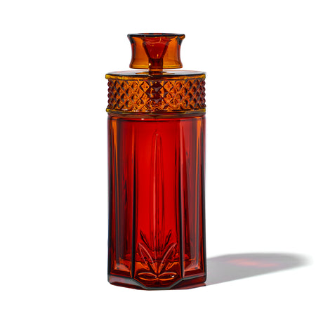 NWTN Home Highball gravity bong in Baltic Amber with tall faceted glass shell and diamond-textured collar