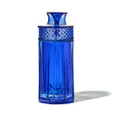 NWTN Home Highball glass gravity bong in Lapis blue with faceted shell and diamond-textured glass collar