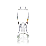 Front view of Hemper Das Boot glass bong showing the clear bowl above its rounded toe and narrow boot shaft