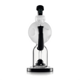 Front view of Hemper Moon XL glass bong showing its moon-textured bowl, black connection and clear lower chamber