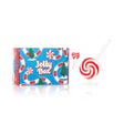 Hemper Jollypop Candy Cane bong with a red-and-white swirl and matching bowl beside its blue Jolly Box