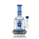 Blue Hemper Space Monster XL bong showing a three-eyed monster perc with antennae, pointed teeth and a tongue