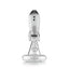 Front view of black Hemper Blast Off Rocket XL glass bong with two portholes and a clear bowl below the rocket