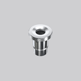Silver quartz atomizer for Dr. Dabber XS concentrate e-rig with textured rim and cylindrical chamber design