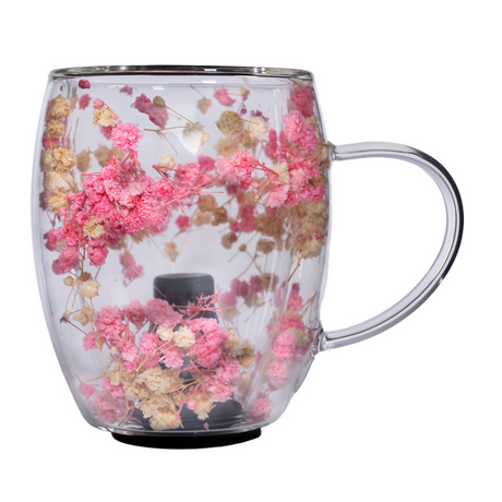 Single Zenco Flora Cafe replacement glass with handle, floral details, and removable black diffuser