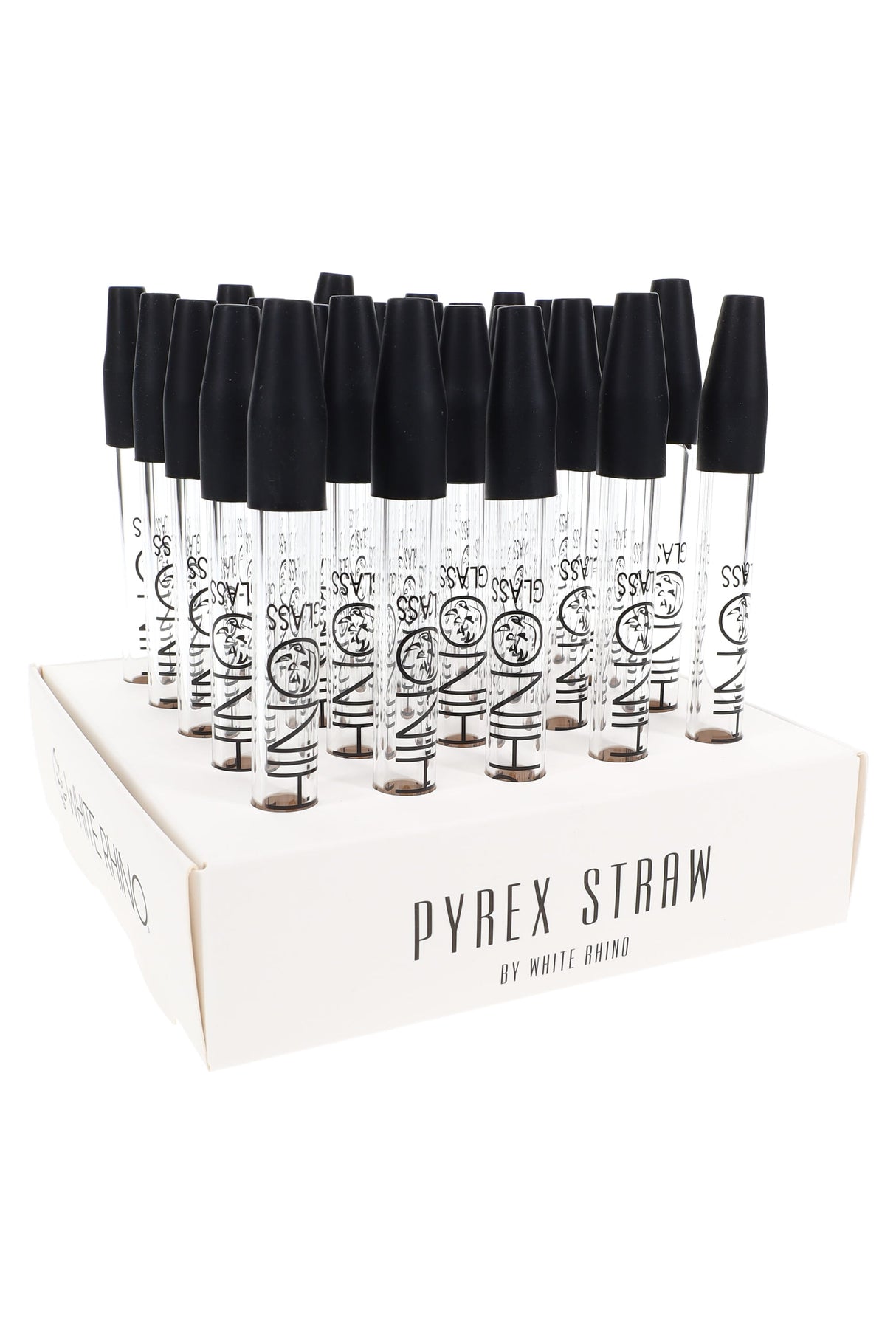 White Rhino 5" Pyrex Glass Dab Straw – Silicone Cap – P3210