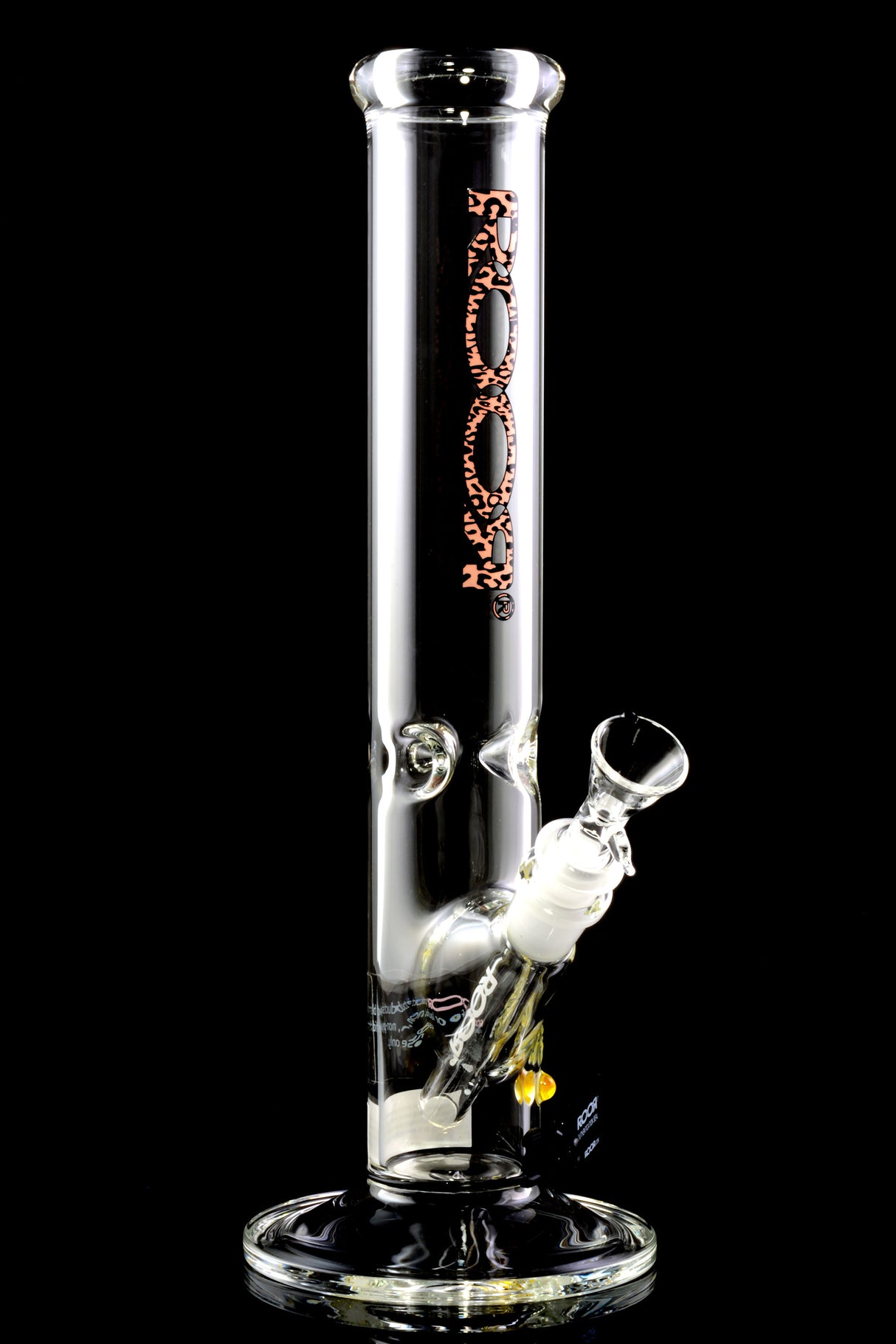 RooR 14" Thick 50mm Glass on Glass Straight Shooter Water Pipe with Ice Pinch - WP2167