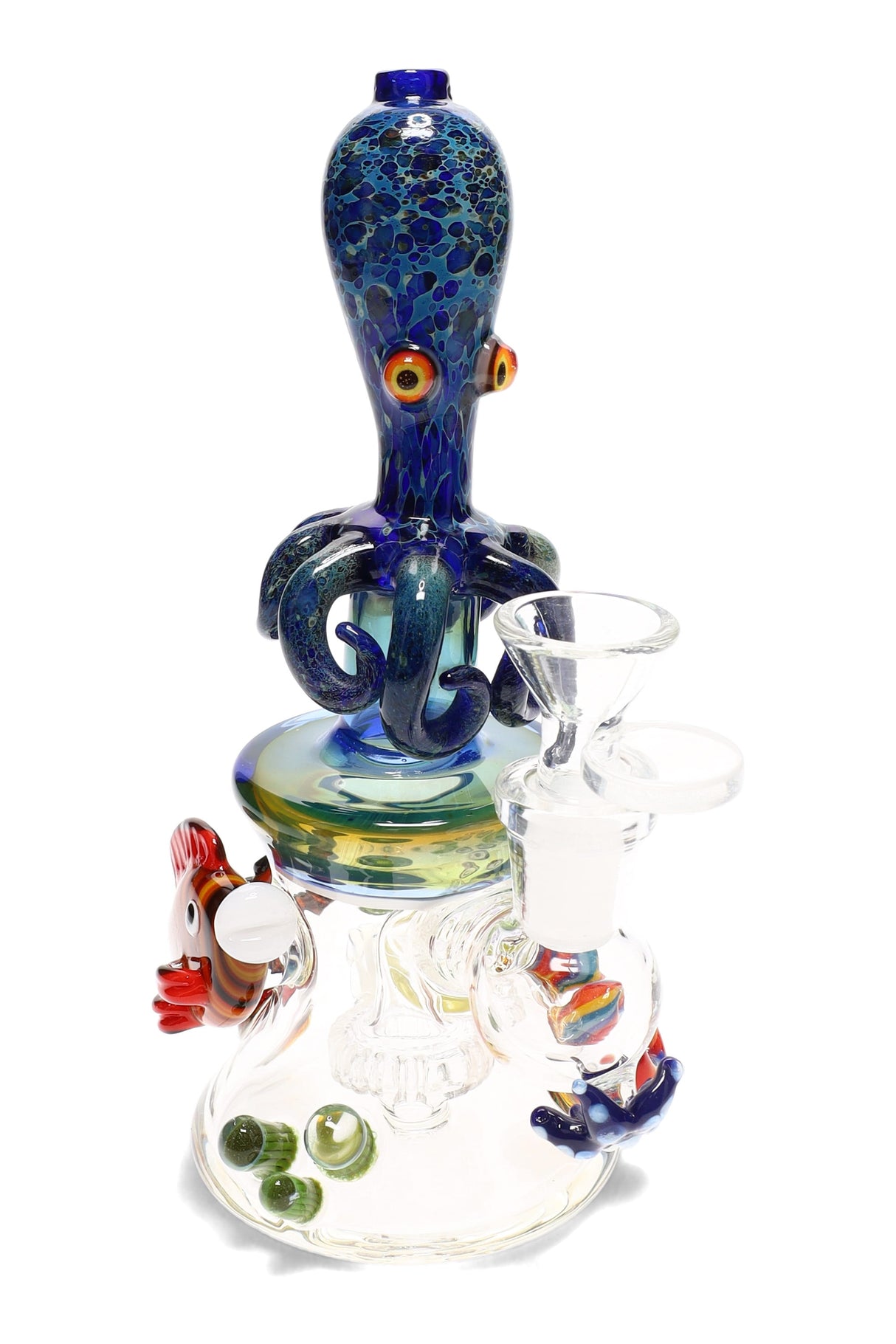 7" Small Stemless GoG Octopus Ocean Water Pipe with Showerhead Perc - WP3124