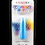 Light blue Turbo Buzz Classic Mini Bullet vibrator in blister pack with tapered tip, 10 modes, IPX7 waterproof, USB rechargeable.