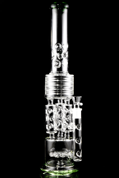 "The Colossus" 19" Large Thick Stemless Glass on Glass Straight Shooter Recycler Water Pipe with Sprinkler Perc - WP3014