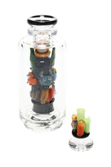Empire Glassworks Peak attachment with clear chamber, colorful ocean scene, coral reef details, and carb cap