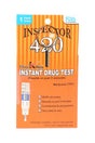 Inspector 420 1-panel THC urine drug test single package with test device pictured, highlighting five-minute results and FDA-cleared badge.