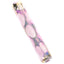 Pink-lavender ceramic one-hitter showing soft marbled glaze and gold detail, compact micro pipe.