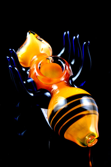 Color Changing Fumed Glass Bee Pipe - AP297