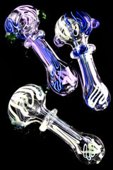 Clear Multicolor Striped Glass Pipe - P2652