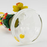 (US Made) 8" Yellow Flower Baby Beaker Water Pipe - WP2709