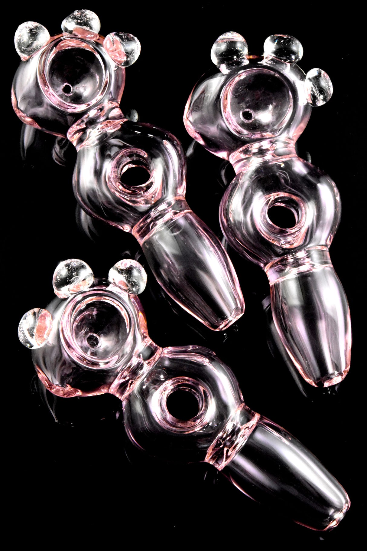 5" Pink Donut Hole Glass Pipe - P2877