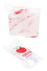 Apple Bags 12.5×12.5 zip baggies stacked in a clear pouch with bold red apple logo, ideal for organizing small items