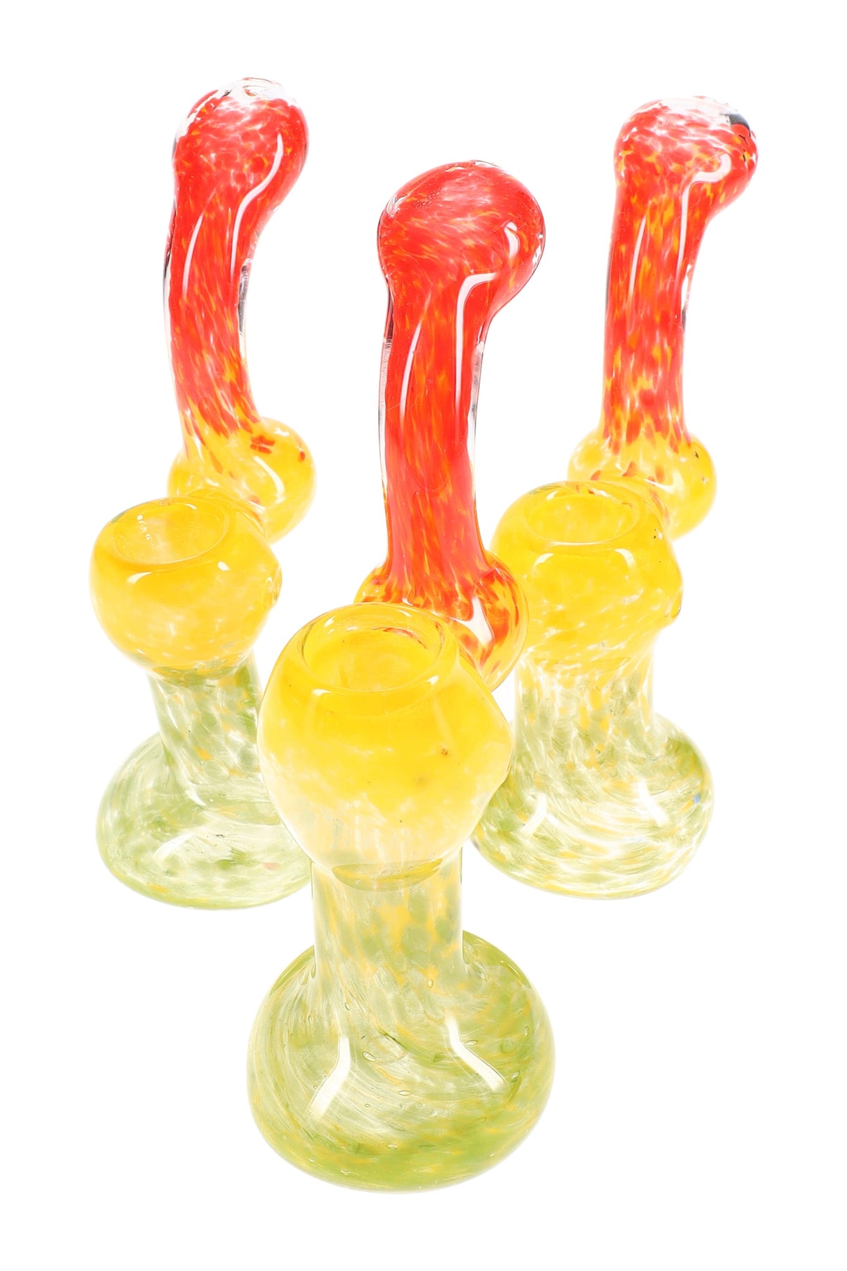 5.5" Small Rasta Frit Sherlock Glass Bubbler - B1071