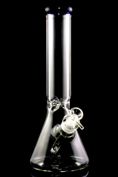 Large 14" 9mm Glass on Glass Beaker Water Pipe with Ice Pinch - WP2350