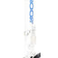 ROOR Tech 14-inch clear straight tube bong with showerhead percolator, 5 mm thick glass, blue ROOR Tech decal, wide round base.