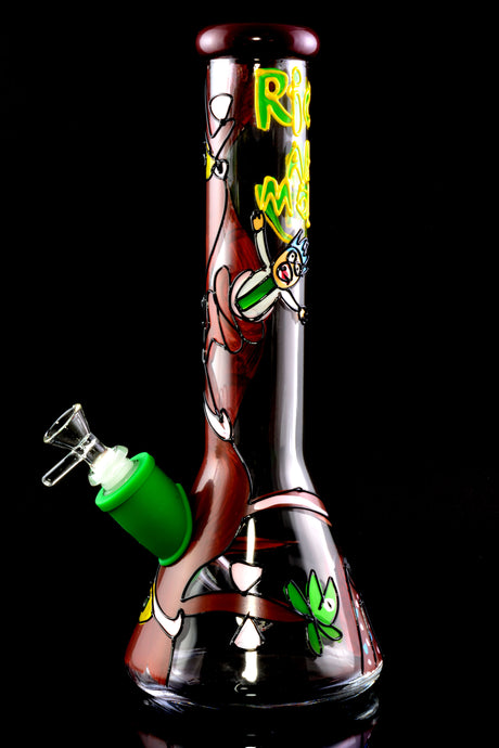 13" Large Thick Hand Painted Glass Beaker Water Pipe - WP2143