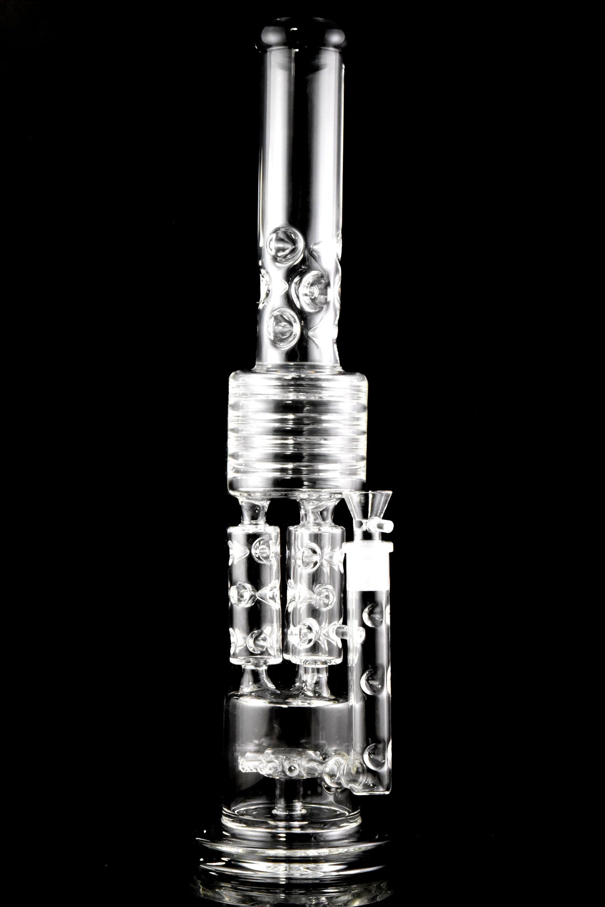 "The Colossus" 19" Large Thick Stemless Glass on Glass Straight Shooter Recycler Water Pipe with Sprinkler Perc - WP3014