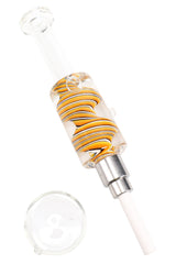 Reverse Swirl Striped Fluid Filled Dab Straw Kit - B1466