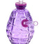 Purple grenade glass bong with clear bowl, angled glass mouthpiece, and compact novelty body