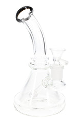 7" Clear Glass on Glass Stemless Beaker Water Pipe with Matrix Stem - WP3159