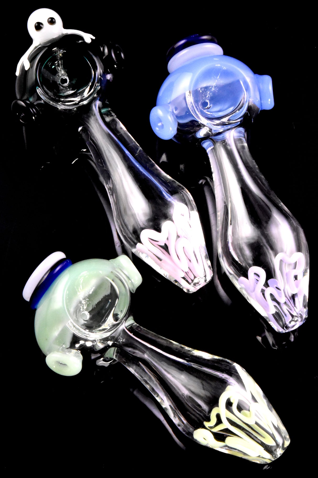 4.5" Clear Neon Colored Critter Glass Pipe - P2450