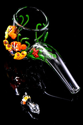 Under the Sea Proxy Sherlock on black, clear glass with green seaweed, clownfish and corals, matching cap shown.