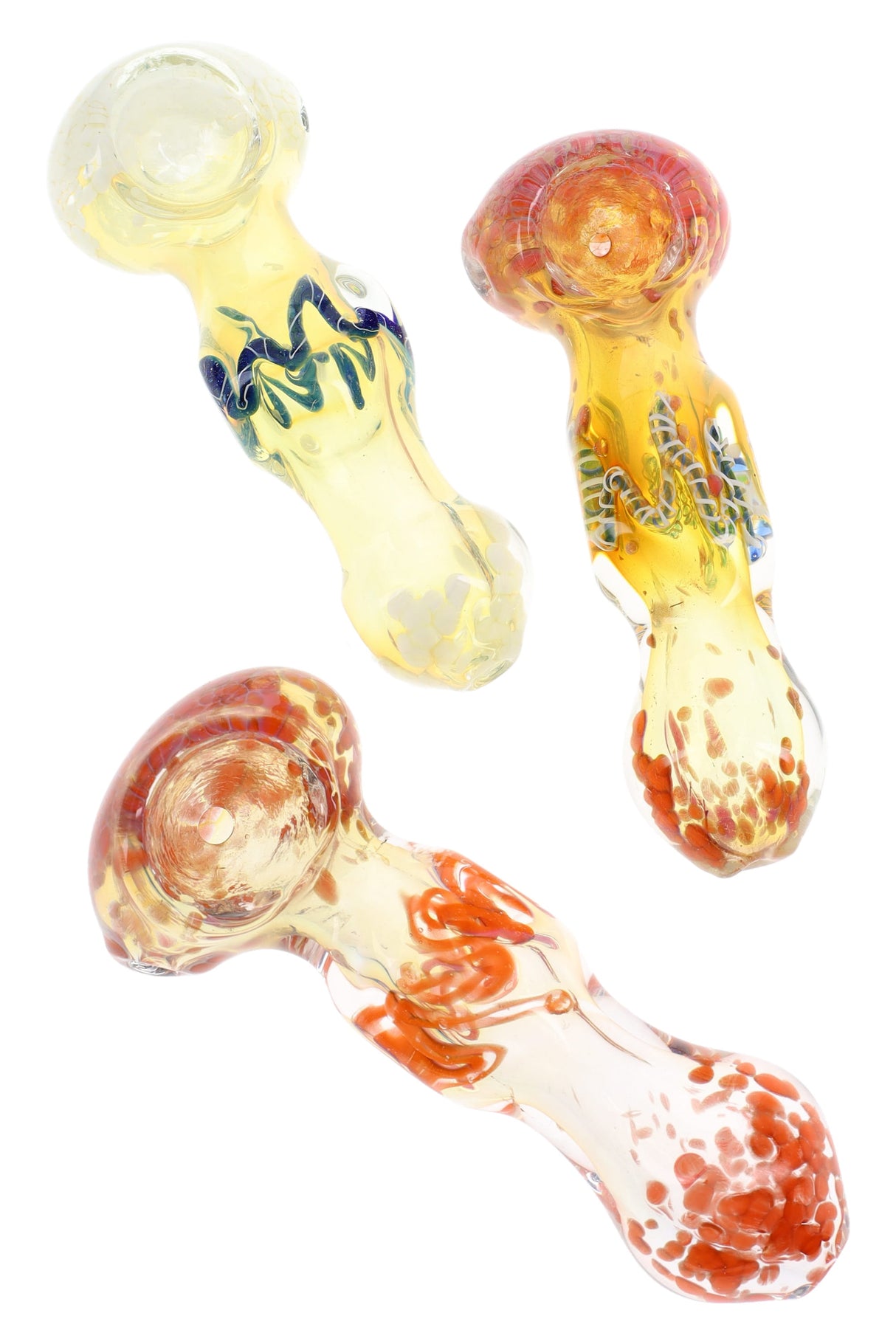 4" Color Changing Square Frit Glass Pipe - P3167