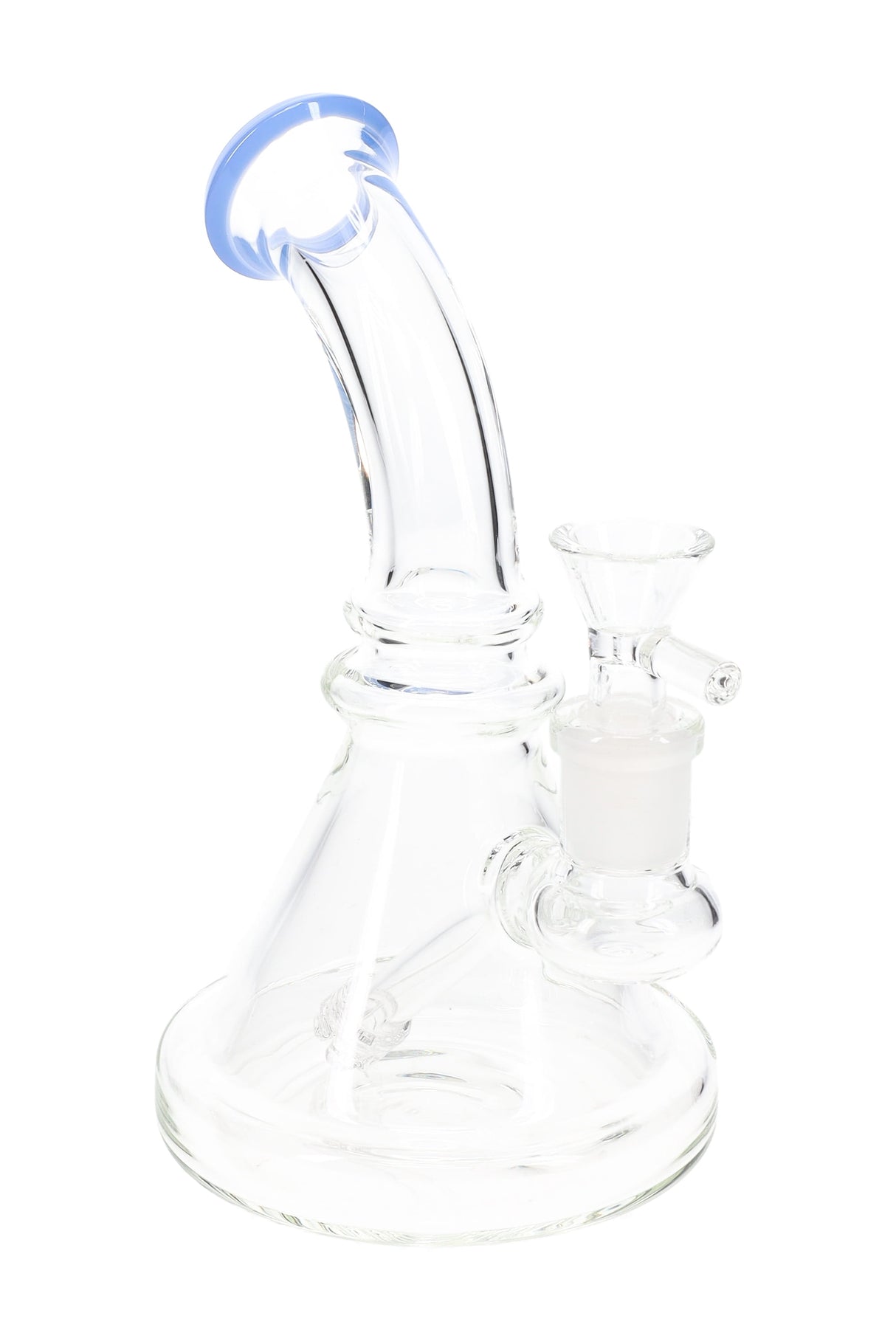 7" Clear Glass on Glass Stemless Beaker Water Pipe with Matrix Stem - WP3159