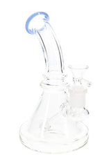 7" Clear Glass on Glass Stemless Beaker Water Pipe with Matrix Stem - WP3159