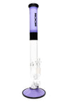 ROOR Tech 18-inch colored straight tube bong with showerhead perc, glass-on-glass joint, purple mouthpiece and base.