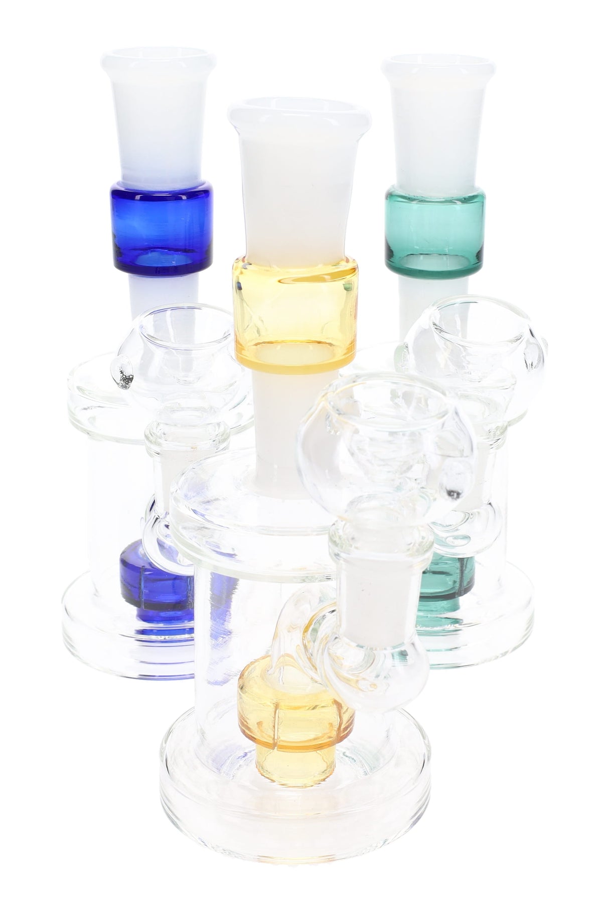 6" Small Multicolor GoG Stemless Water Pipe with Showerhead Perc - WP3131