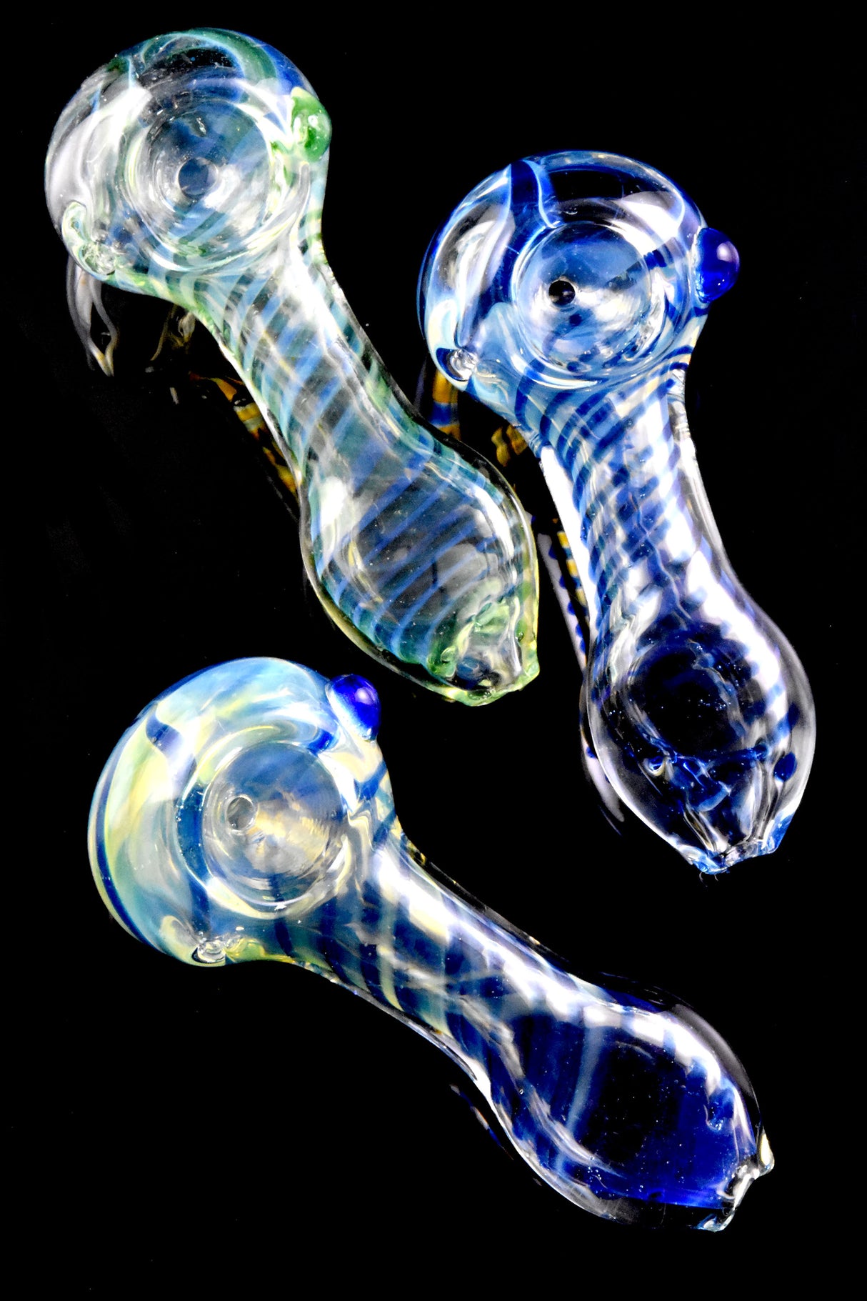 3.5" Small Color Changing Striped Glass Pipe - P2424