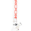 ROOR 18-inch bent-neck beaker bong, 5 mm borosilicate, ice pinch, removable downstem and bowl, glass-on-glass, clear tube with red ROOR decal.