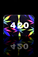 Small Art Metal Rolling Tray with Magnetic Lid – 7″ × 5″ – Select Design